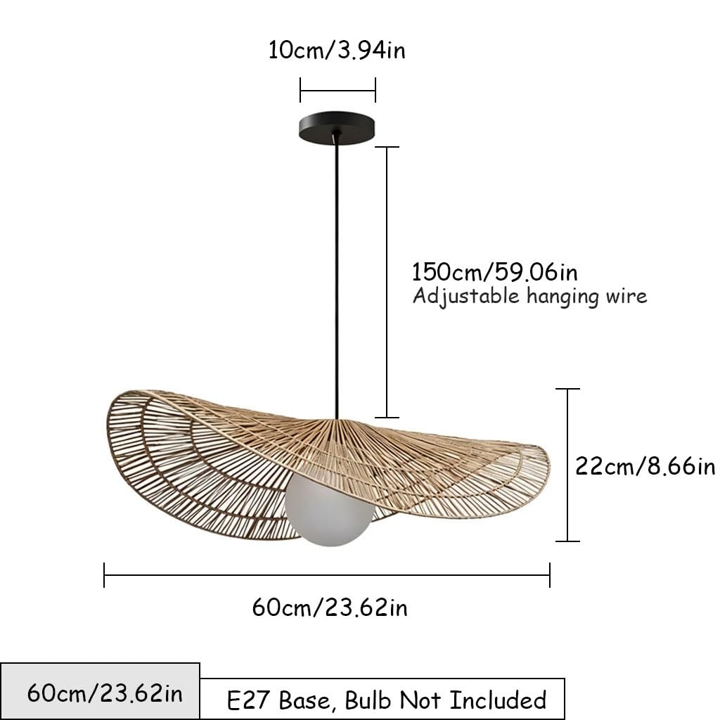 Lampe Suspendue en Rotin Bohème
