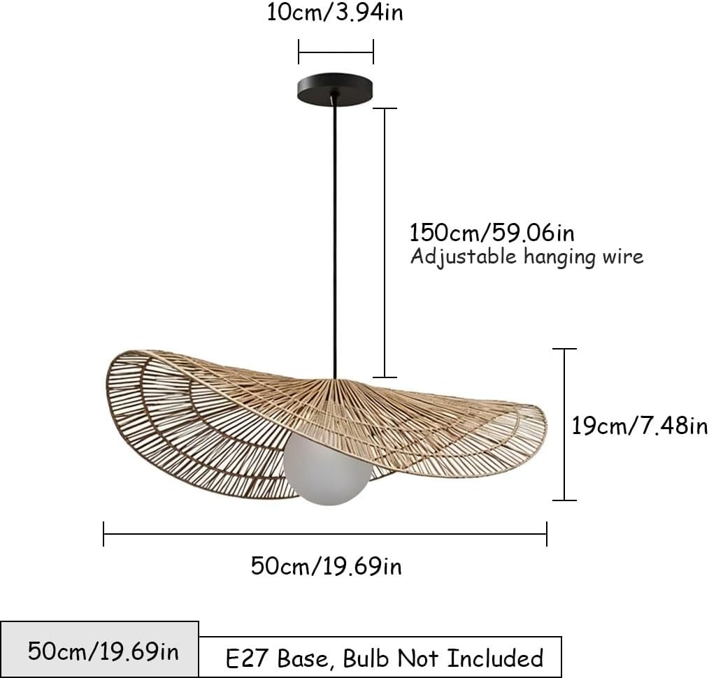 Lampe Suspendue en Rotin Bohème