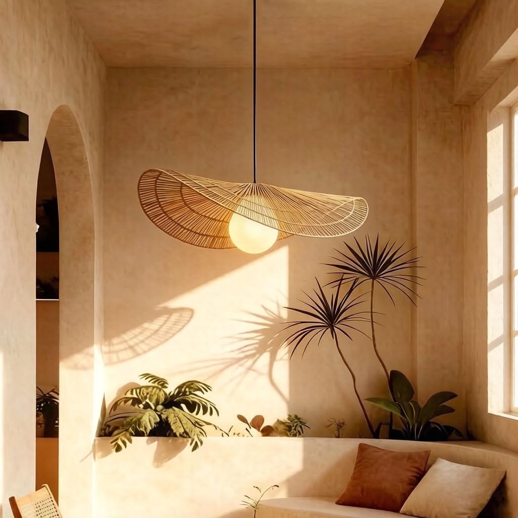 Lampe Suspendue en Rotin Bohème