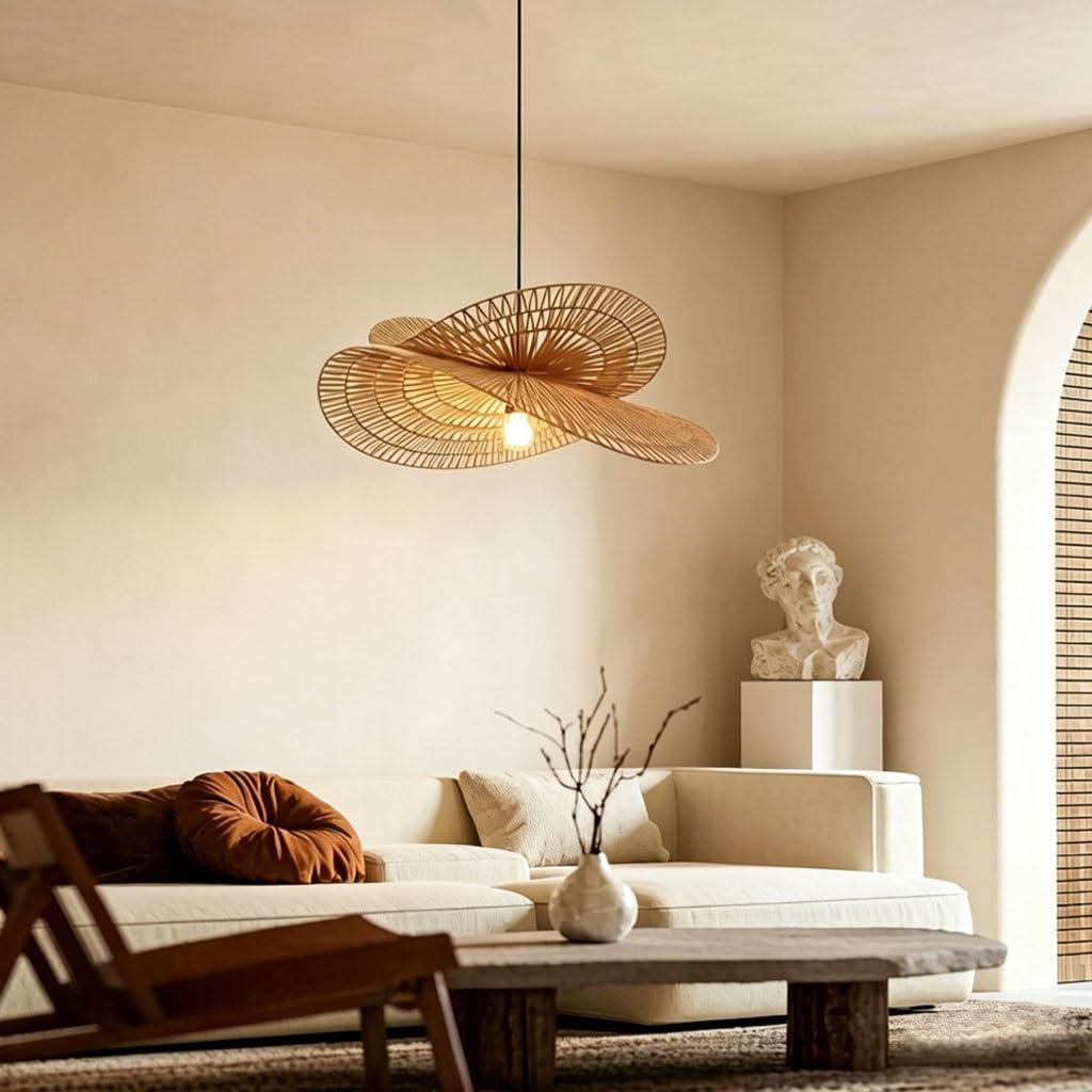Lampe Suspendue en Rotin Bohème