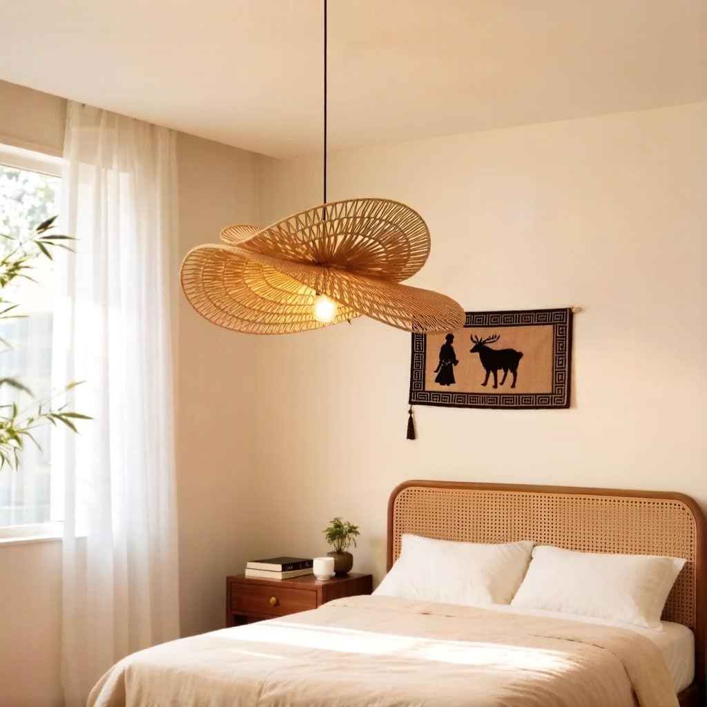 Lampe Suspendue en Rotin Bohème
