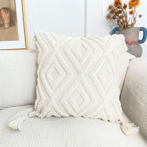 Housse de Coussin Boho Géométrique