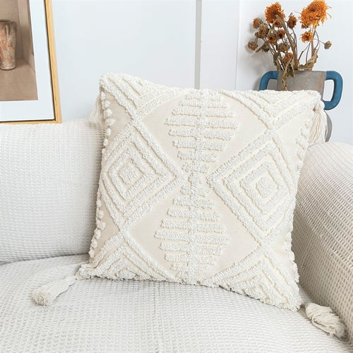 Housse de Coussin Boho Géométrique