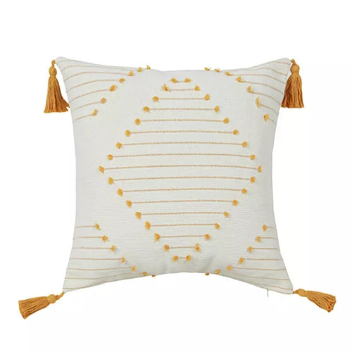 Housse de Coussin Boho à Pompons
