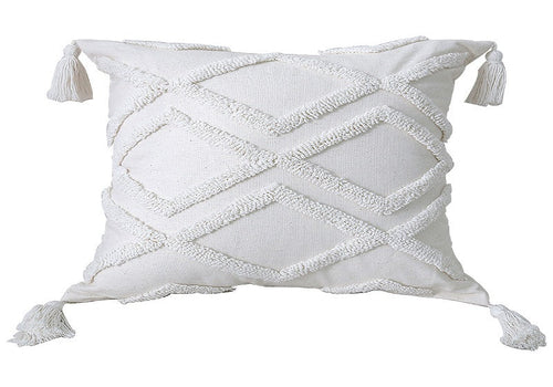 Housse de Coussin Boho Touffetée